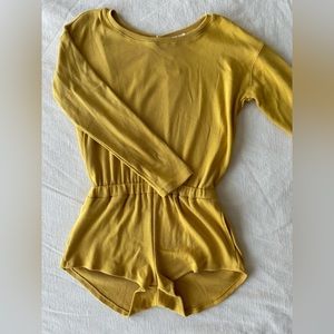 Free People FP Beach Knit Long Sleeve Shorts Captain Romper